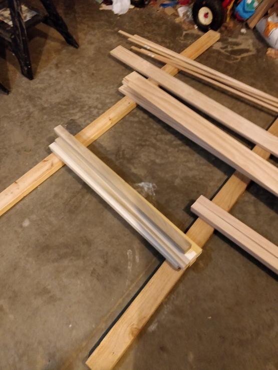 A pile of loose lumber